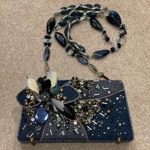Mary Frances Denim blue beaded bag. Perfect condition, never worn.